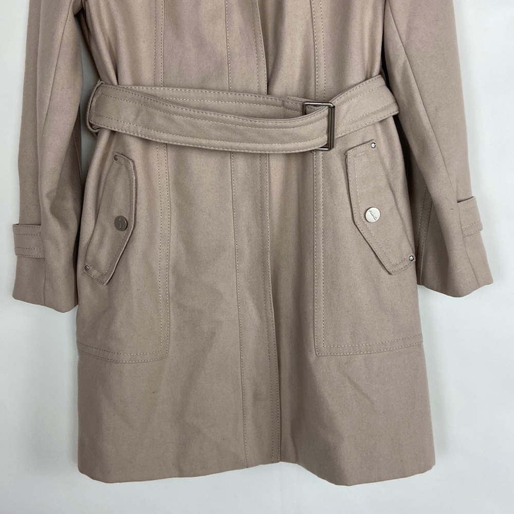 Kenneth Cole New York Wool Belted Zip Up & Down Snap Zip Full Length Trench Coat - Picture 11 of 16
